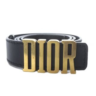 Christian Dior - ディオール サドル ベルト ネイビー紺 ベージュ