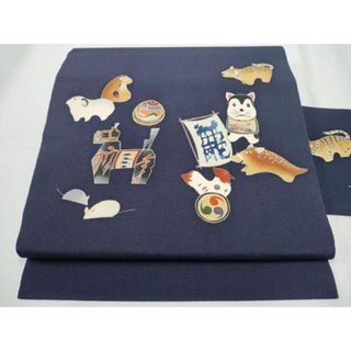 平和屋着物◎六通柄袋帯 正倉院花文 金銀糸 正絹 逸品 AABB4063dtの