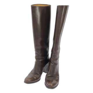 TANINO CRISCI - タニノクリスチー レザー ロング ブーツ プレーントゥ