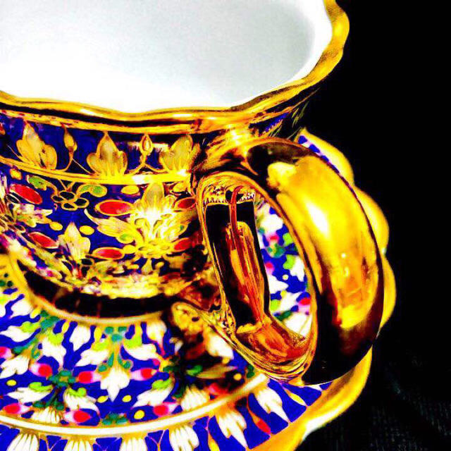 タイ王室御用達手書き ベンジャロン焼カップ＆ソーサーの通販 by 凛