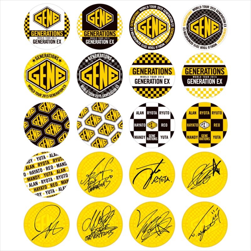 缶バッジ（20種）/ GENERATIONS WORLD TOUR 2015 “GENERATION EX