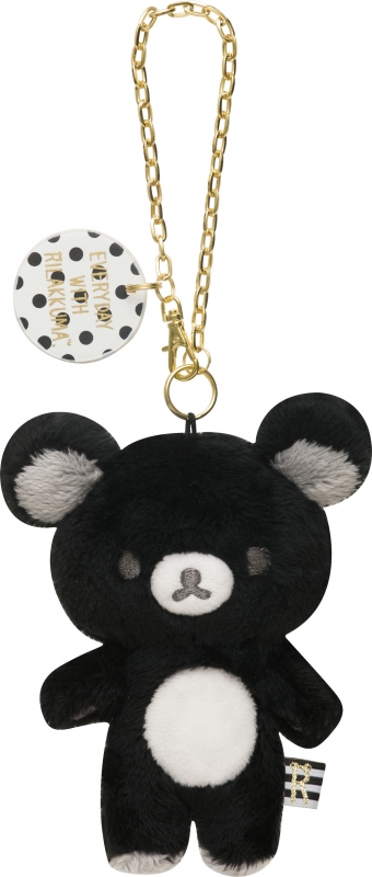 モノクロリラックマ』テーマ ぬいぐるみキーホルダー クロ