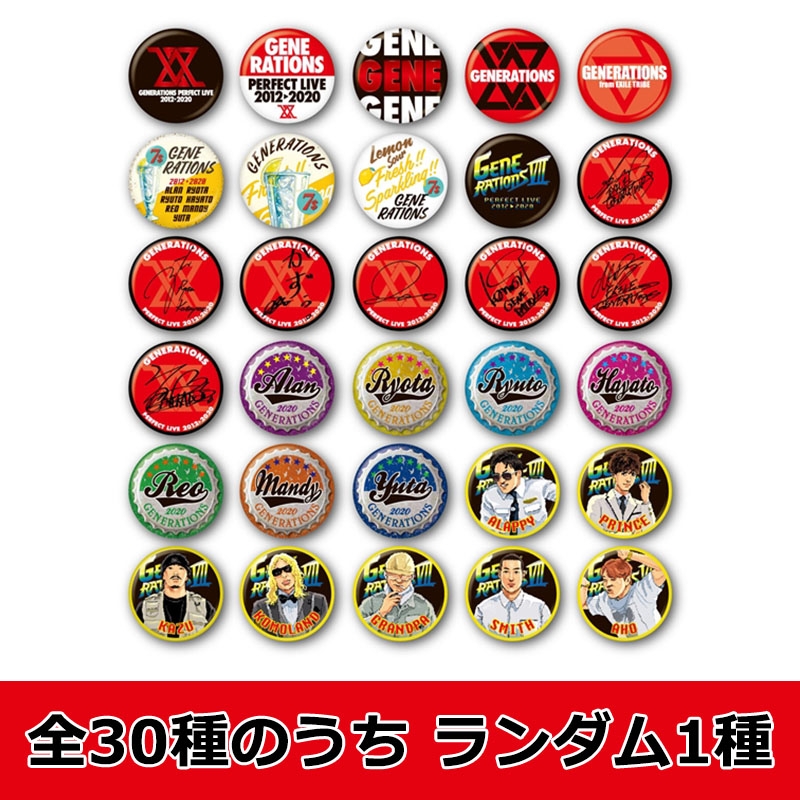 GENERATIONS PERFECT LIVE 缶バッジ(全30種のうち、ランダム1種