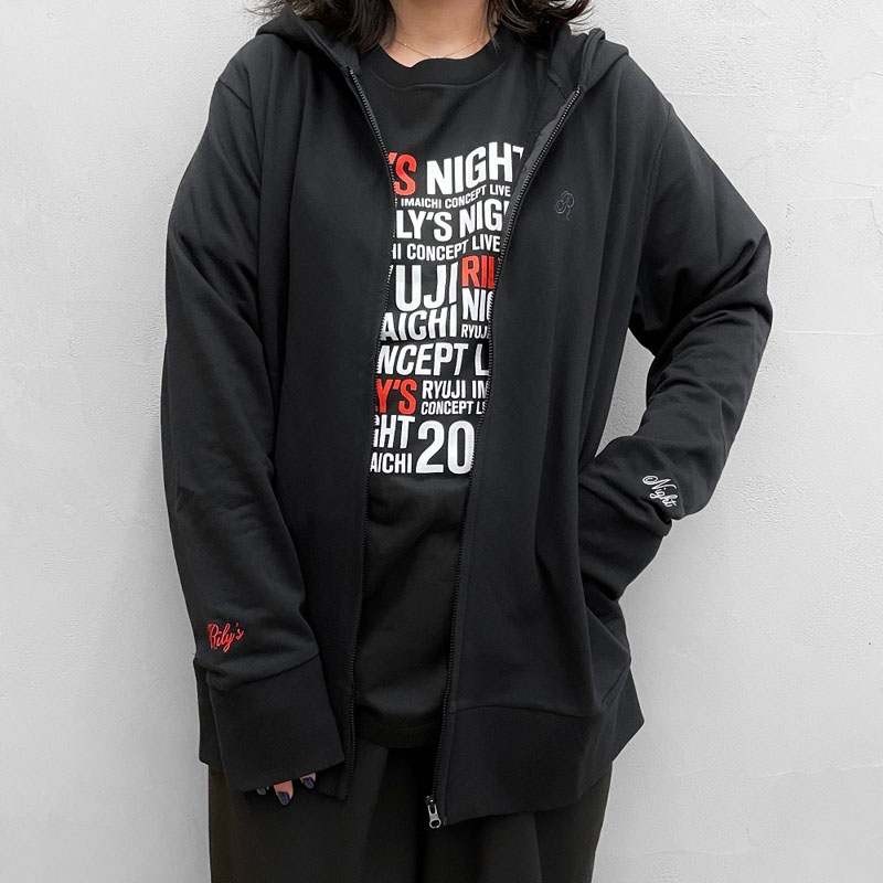 RILY'S NIGHT ライトジップパーカー/BLACK/M : RYUJI IMAICHI (今市