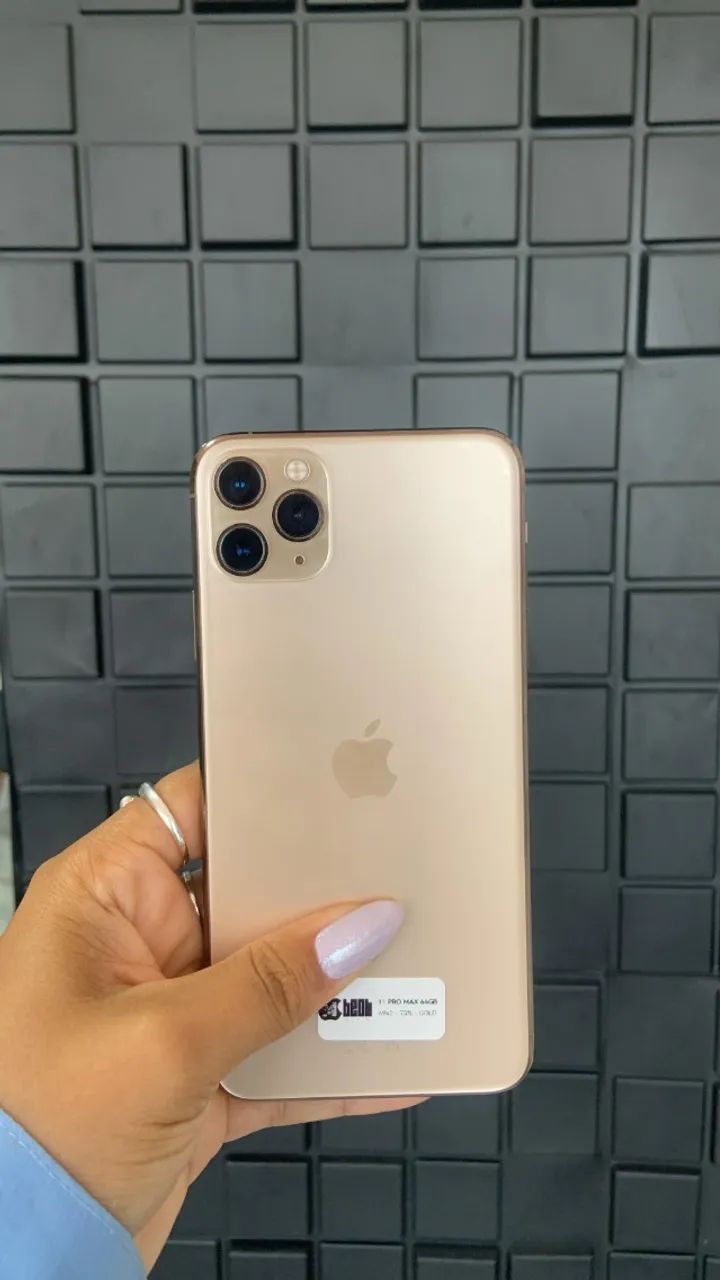 IPHONE 11 PRO MAX 64GB GOLD LINDO ORIGINAL - Celulares e