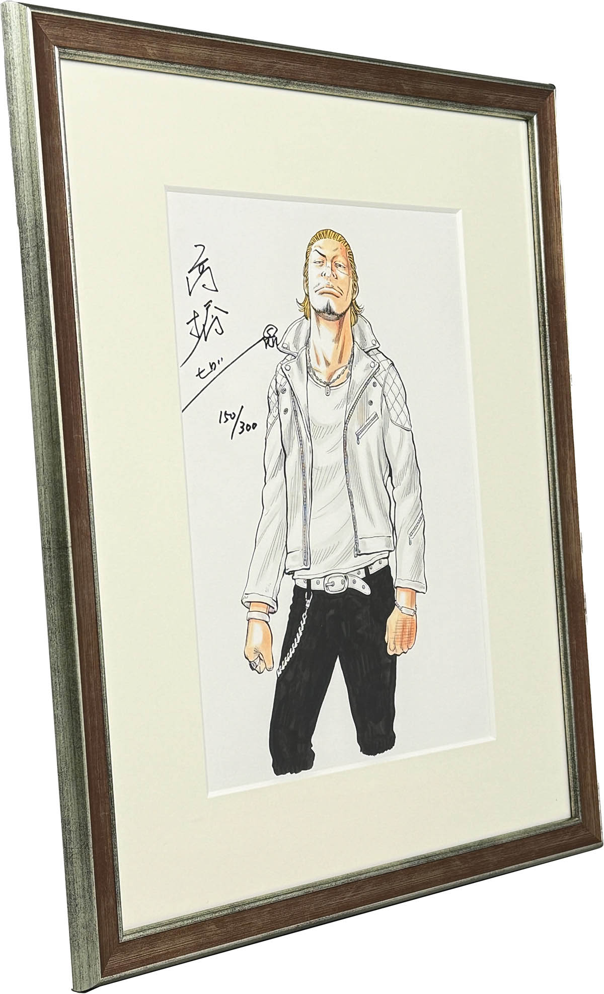 3156] 高橋ヒロシ 直筆サイン入りカラー複製イラスト「クローズ」河内鉄生