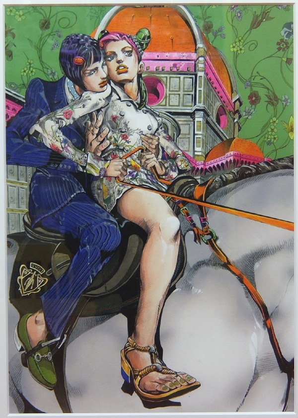 荒木飛呂彦 カラー複製イラスト「ブローノ・ブチャラティ＆空条徐倫」