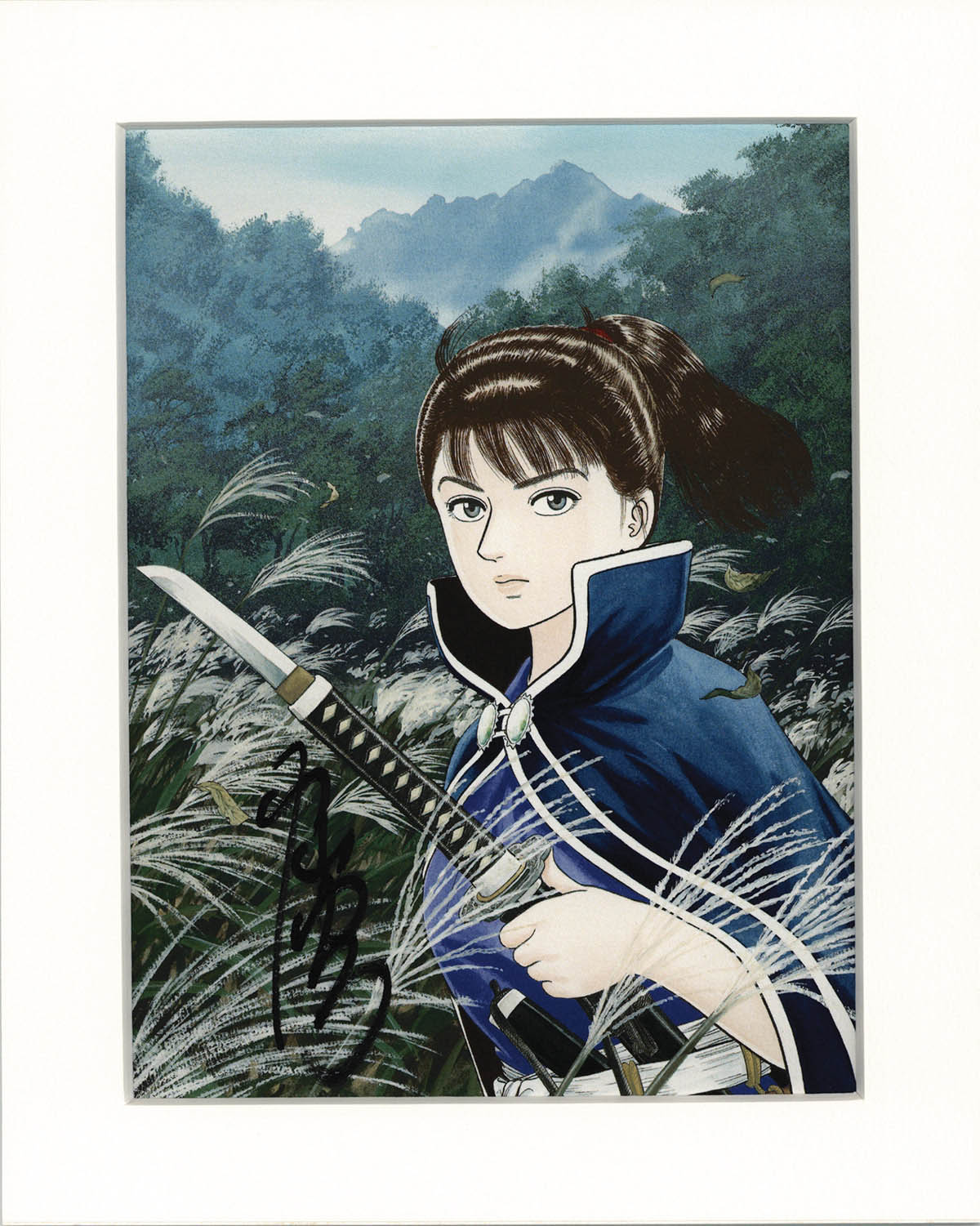 2066] 小山ゆう 直筆サイン入りカラー複製イラスト「あずみ」