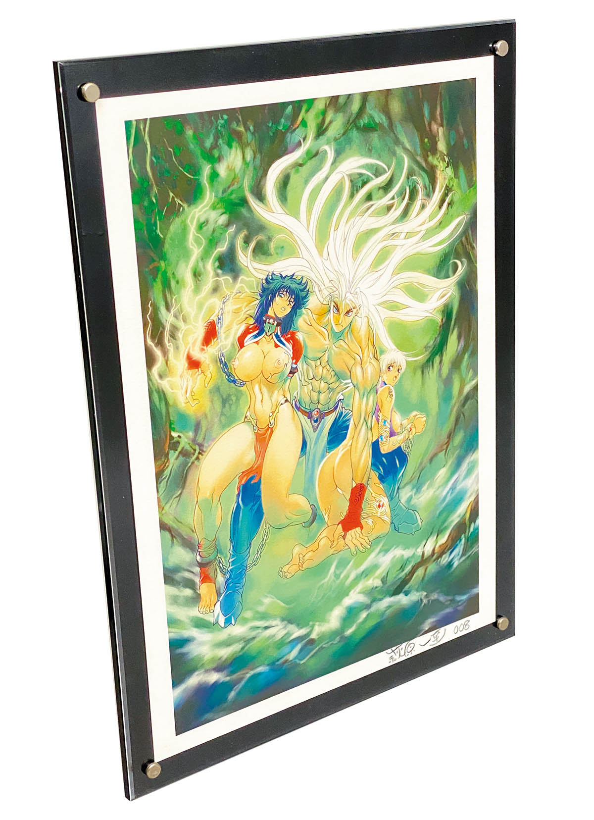 4164] 萩原一至 直筆サイン入りカラー複製イラスト「BASTARD!!」