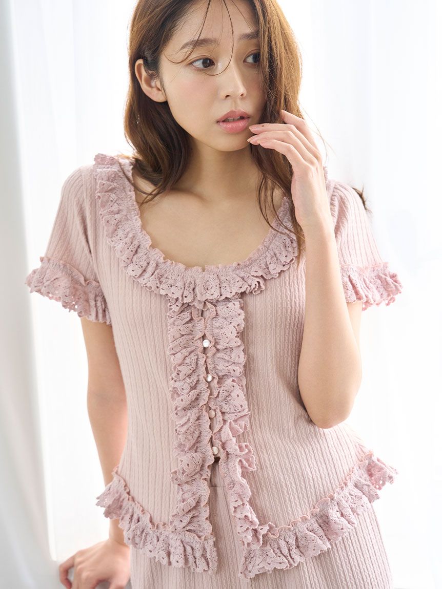 フリルレースカットプルオーバー(カットソー＆Tシャツ)｜スナイデル