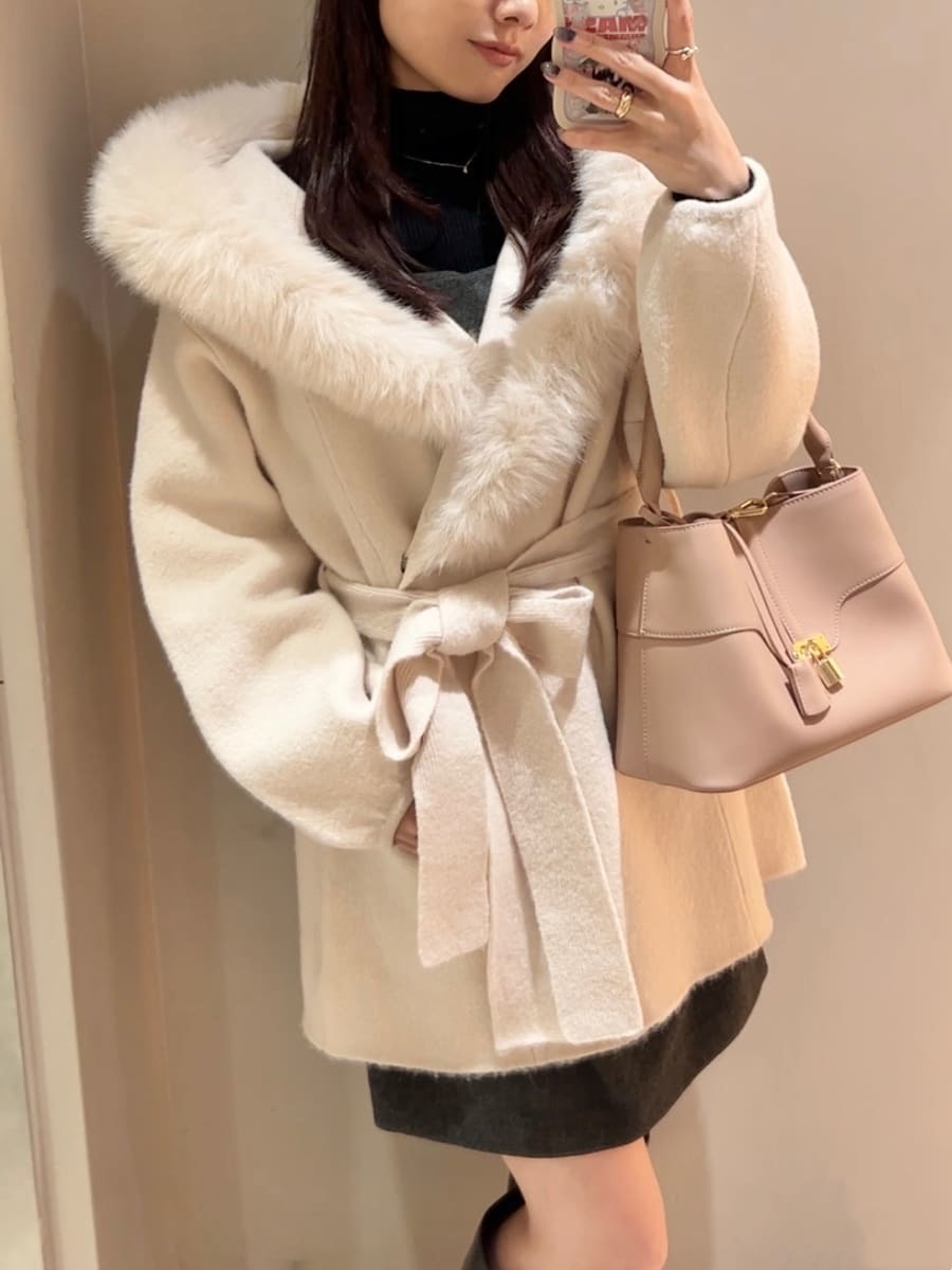 ファーフードニットコート(コート)｜アウター｜SNIDEL(スナイデル)の