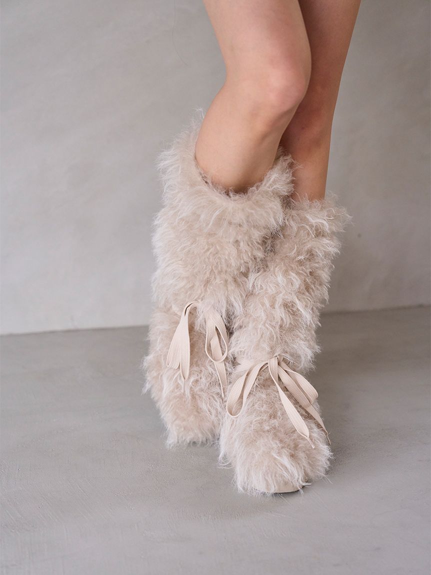 レースアップファーブーツ(ブーツ)｜シューズ｜SNIDEL(スナイデル)の