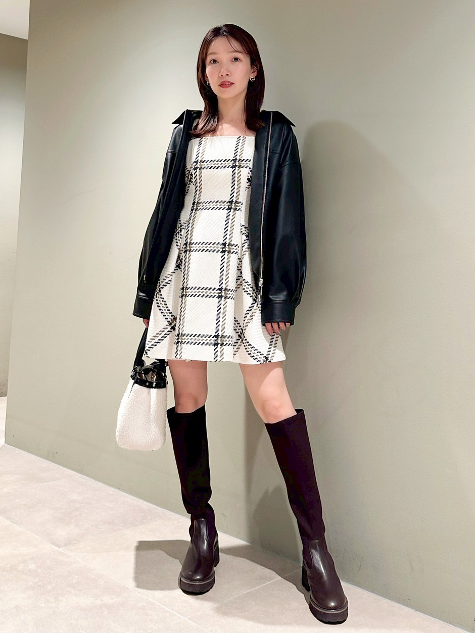 WEB限定】ロービングチェックミニワンピース(ミニワンピース