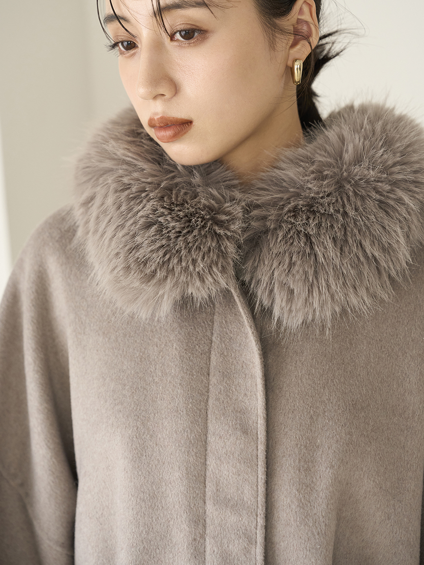 ファー付きミドルケープコート(コート)｜アウター｜SNIDEL(スナイデル