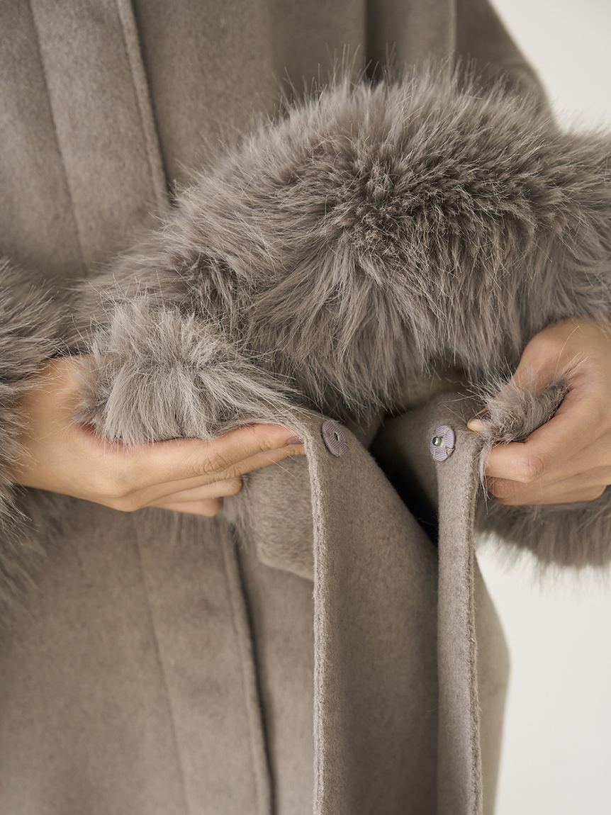 ファー付きミドルケープコート(コート)｜アウター｜SNIDEL(スナイデル