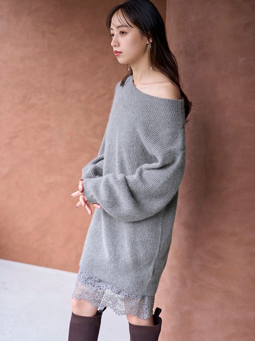 ニットセットキャミミニワンピース(ミニワンピース)｜ワンピース