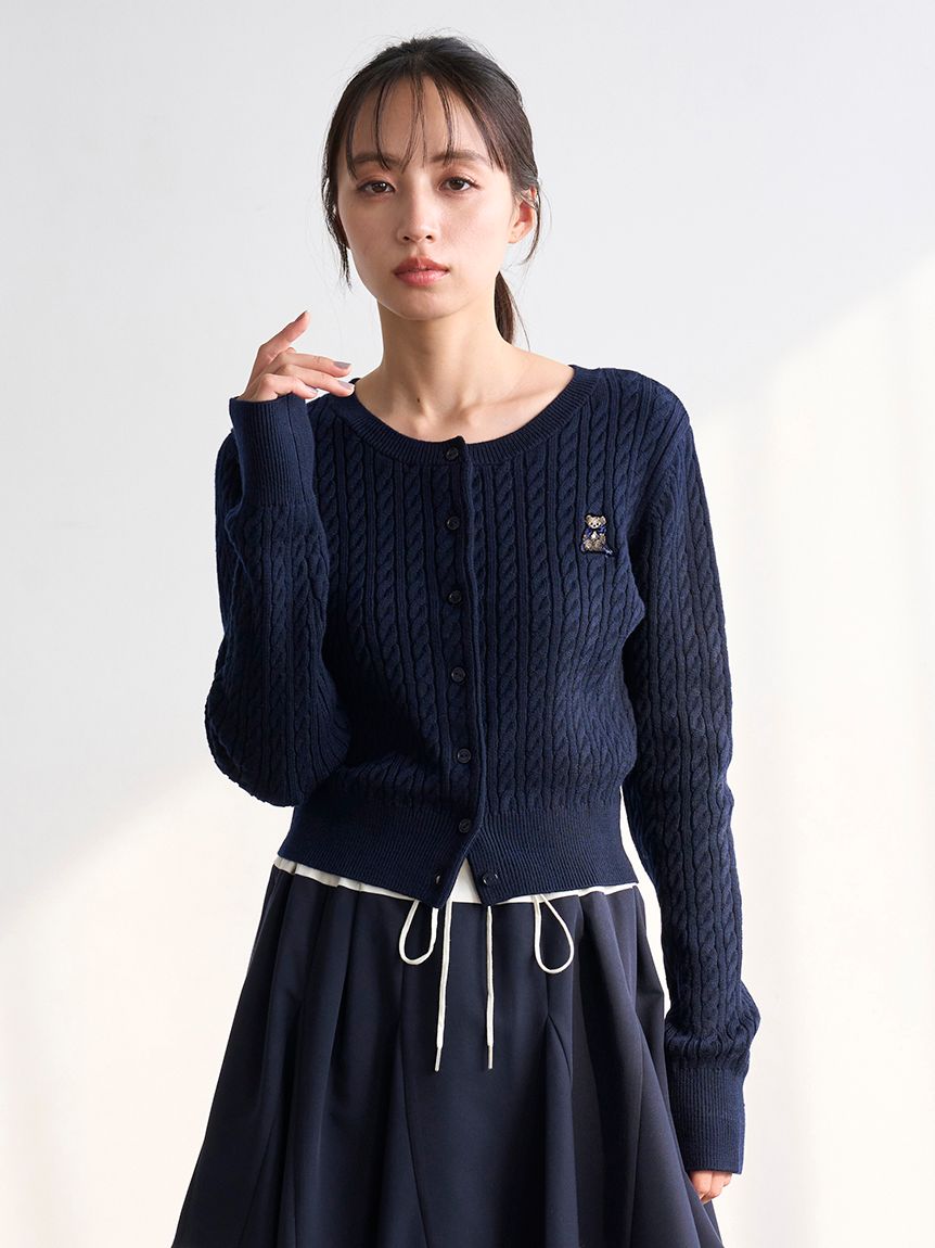 リボンベアニットカーディガン(カーディガン)｜トップス｜SNIDEL