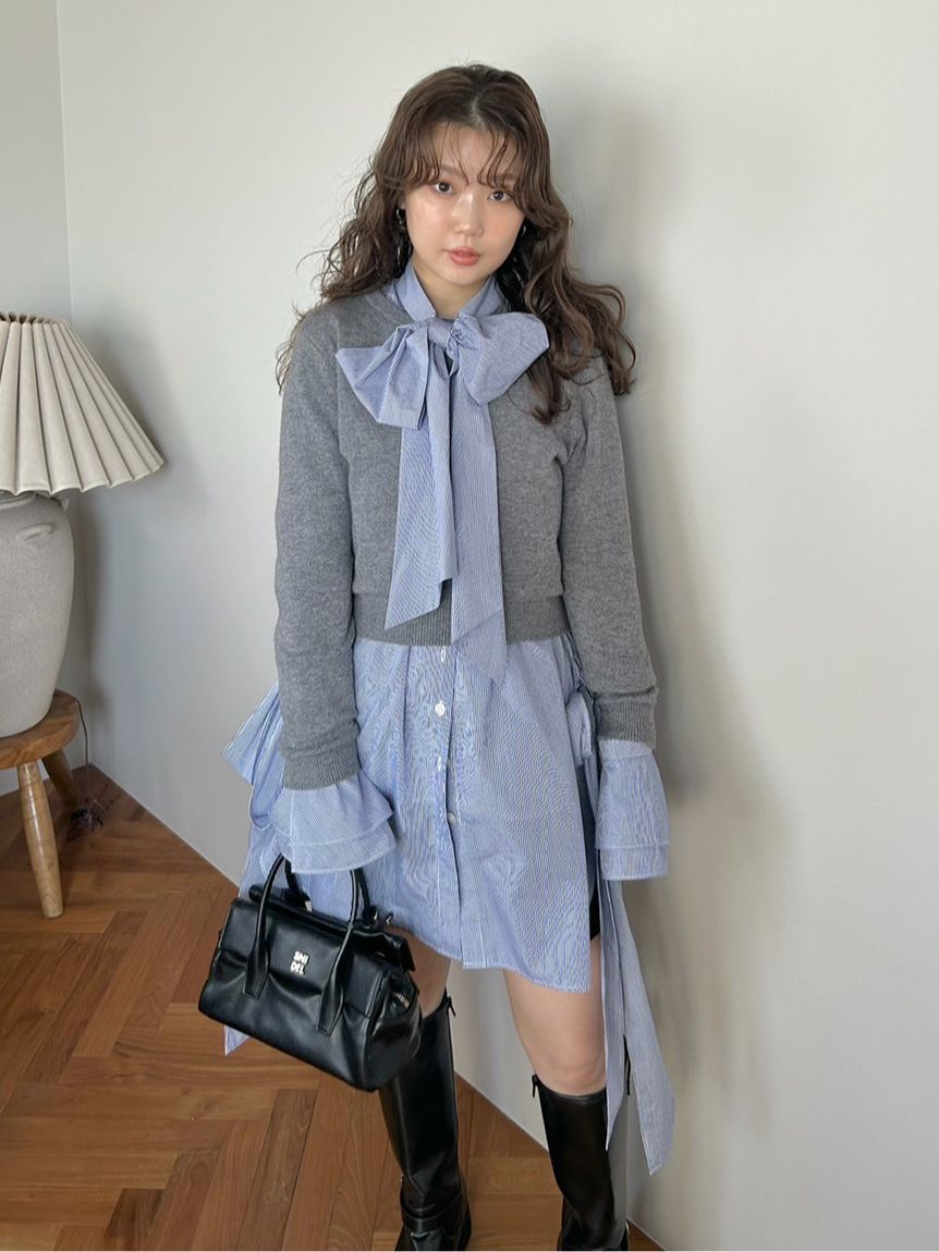 レイヤードボウタイチュニック(ニット)｜トップス｜SNIDEL(スナイデル