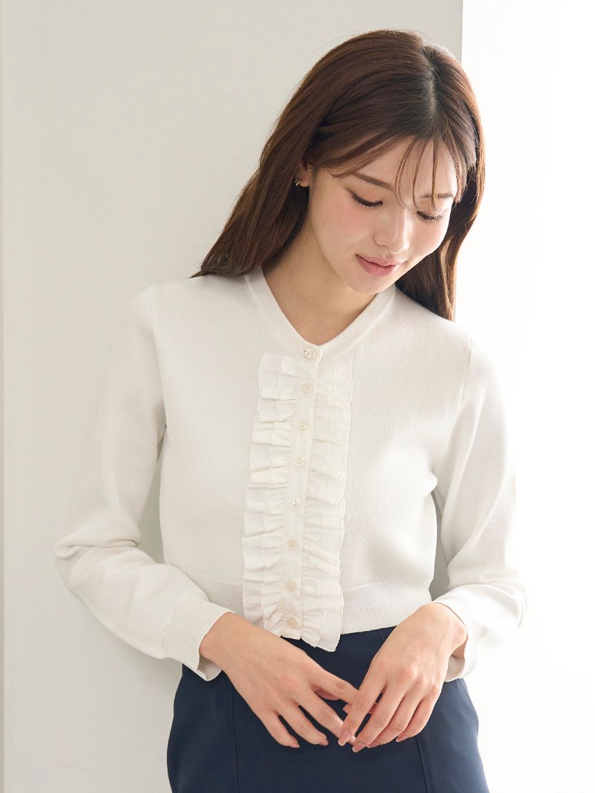 フリルニットカーディガン(カーディガン)｜トップス｜SNIDEL