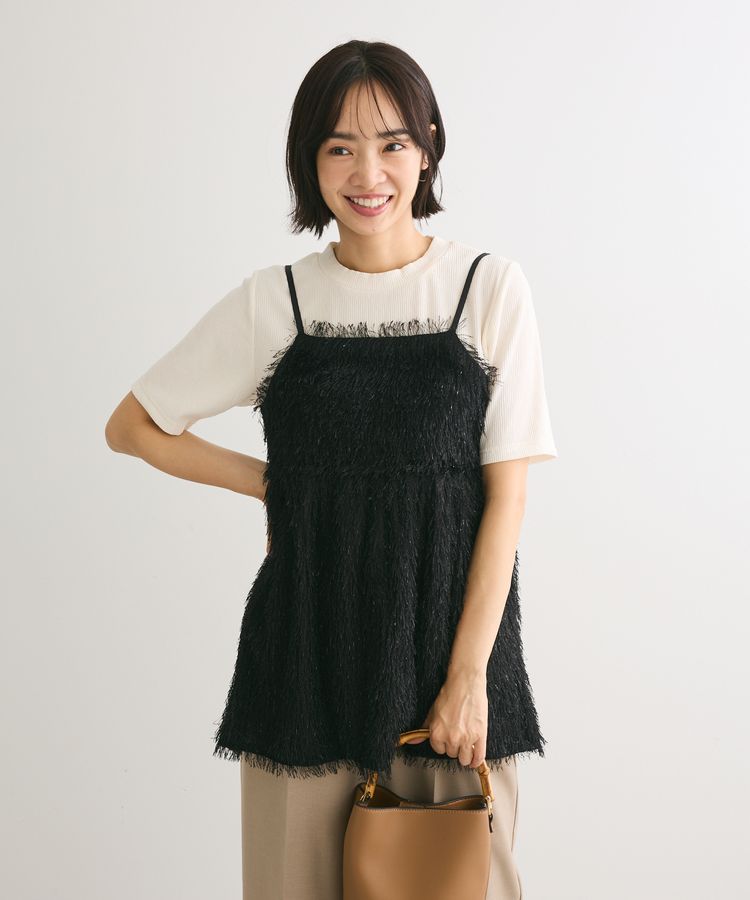 ラメフリンジカットキャミソールビスチェ/Green Parks（グリーン