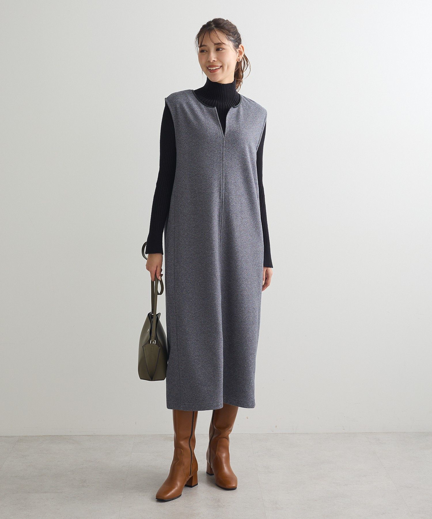 柄圧縮ポンチキーネックジャンスカ/Green Parks（グリーン パークス