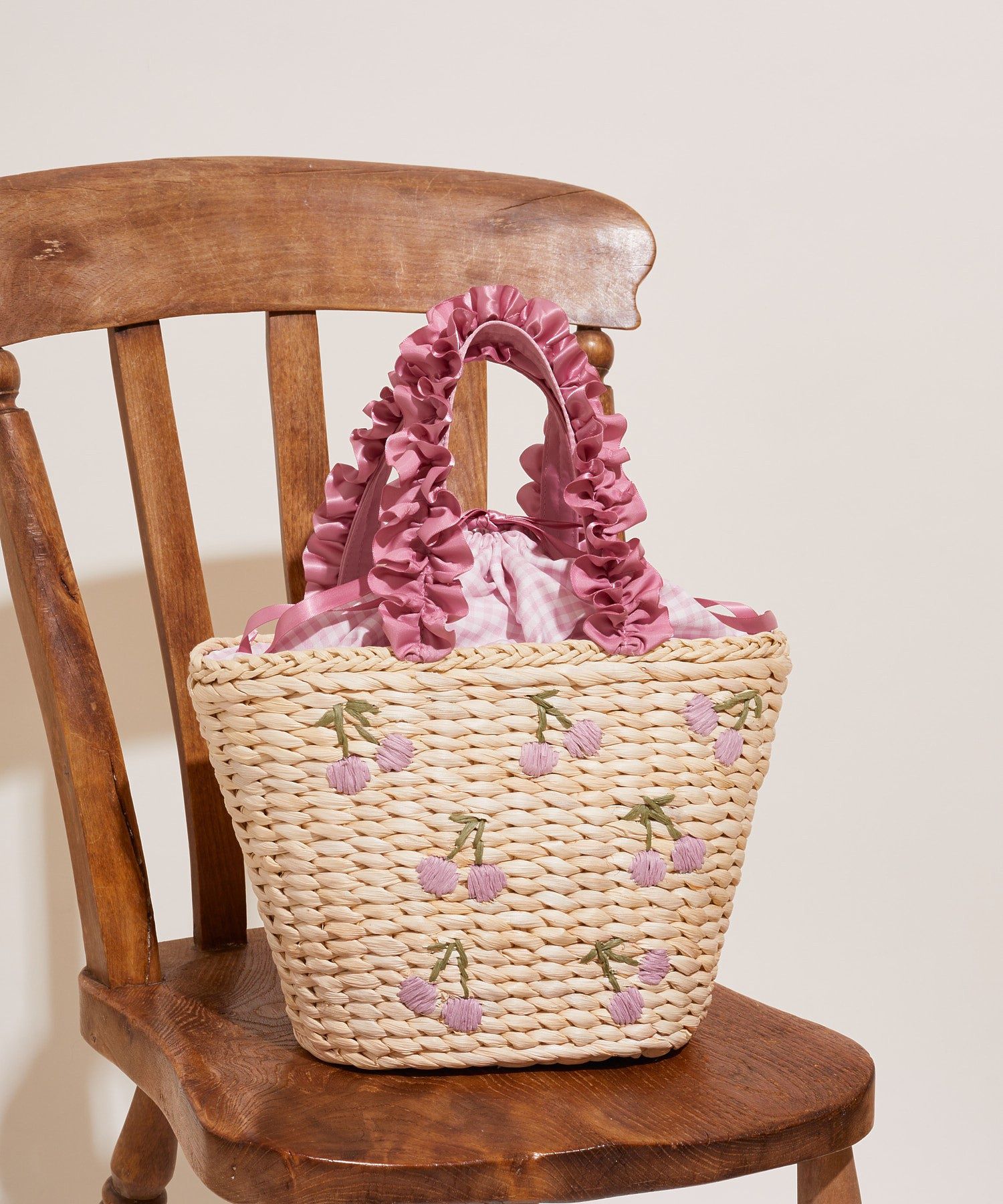 チェリーメイズフリルハンドルカゴバッグ/Maison de FLEUR（メゾン ド