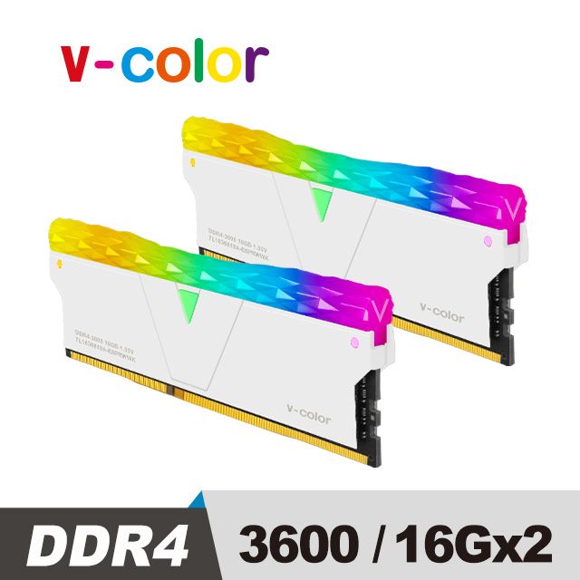 V-Color Prism Pro 系列DDR4 3600 32GB (16GBX2) RGB桌上型超頻記憶