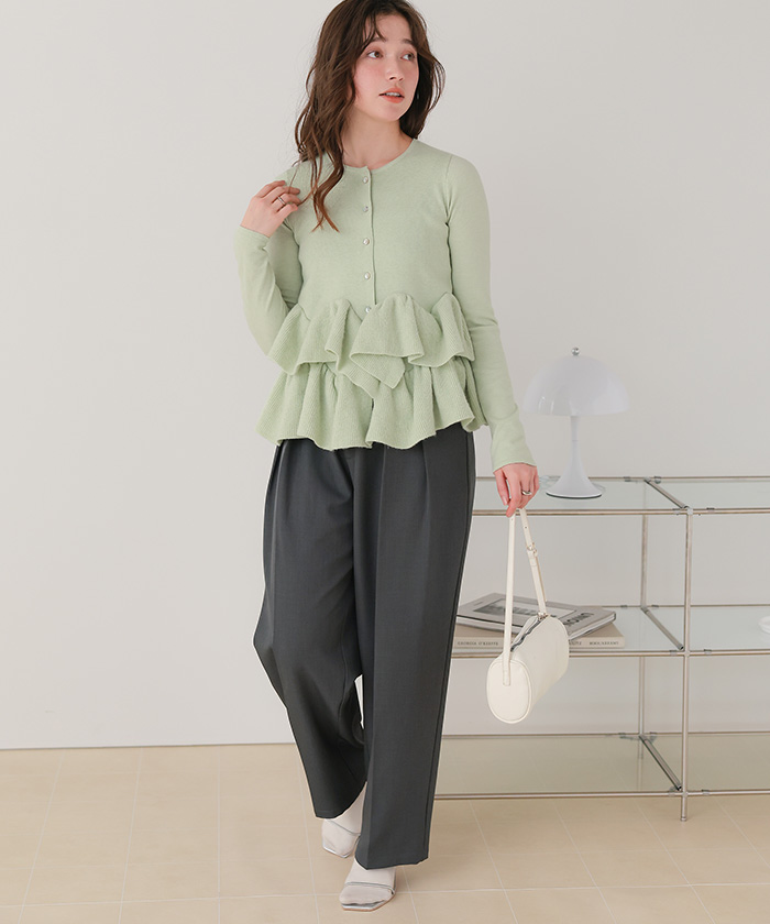 フリルヘムニットカーディガン | titivate