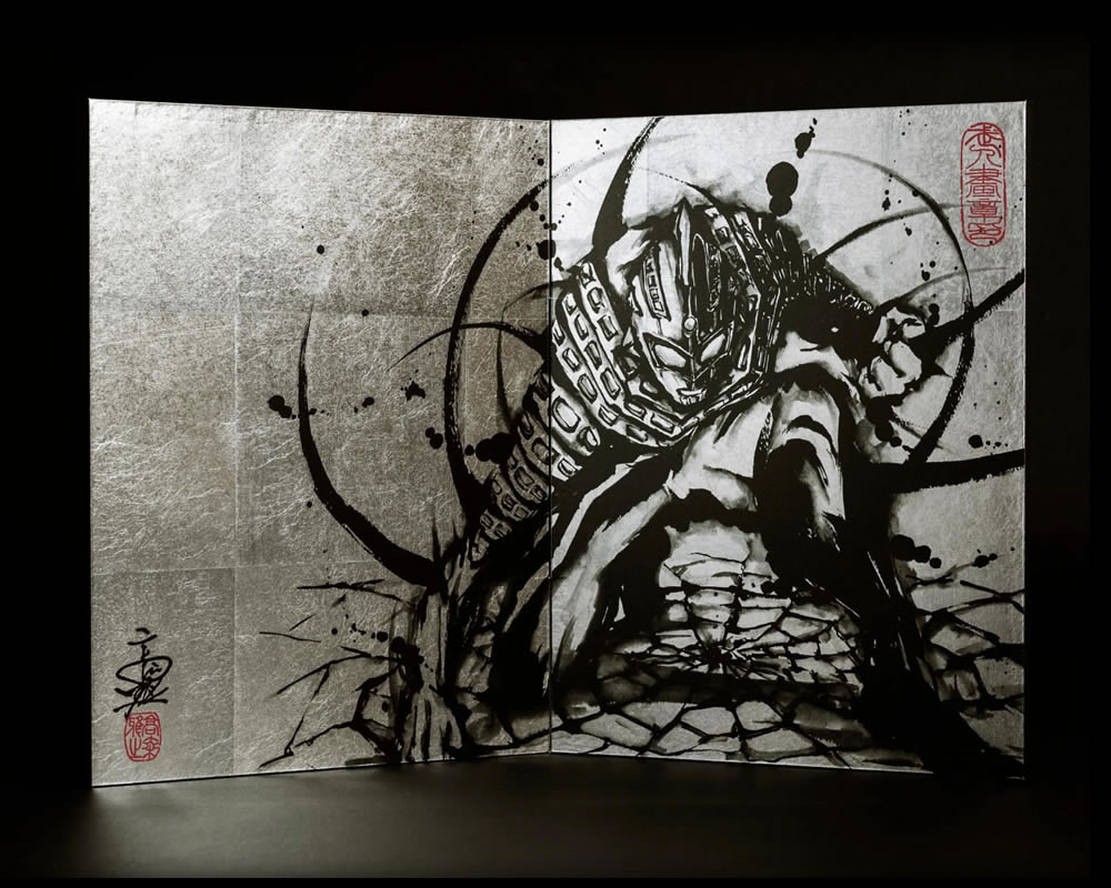 ウルトラマン 武人画 本装屏風「ウルトラセブン」｜浮世絵工房