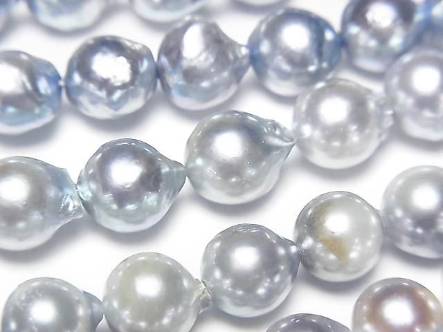 アコヤ真珠 セミラウンド7.5~8mm ホワイト 1連｜天然石ビーズの卸問屋