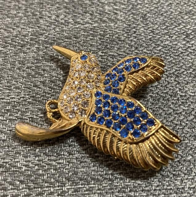 キラキララインストーン 鳥のブローチ - Dreampot☆アンティークと