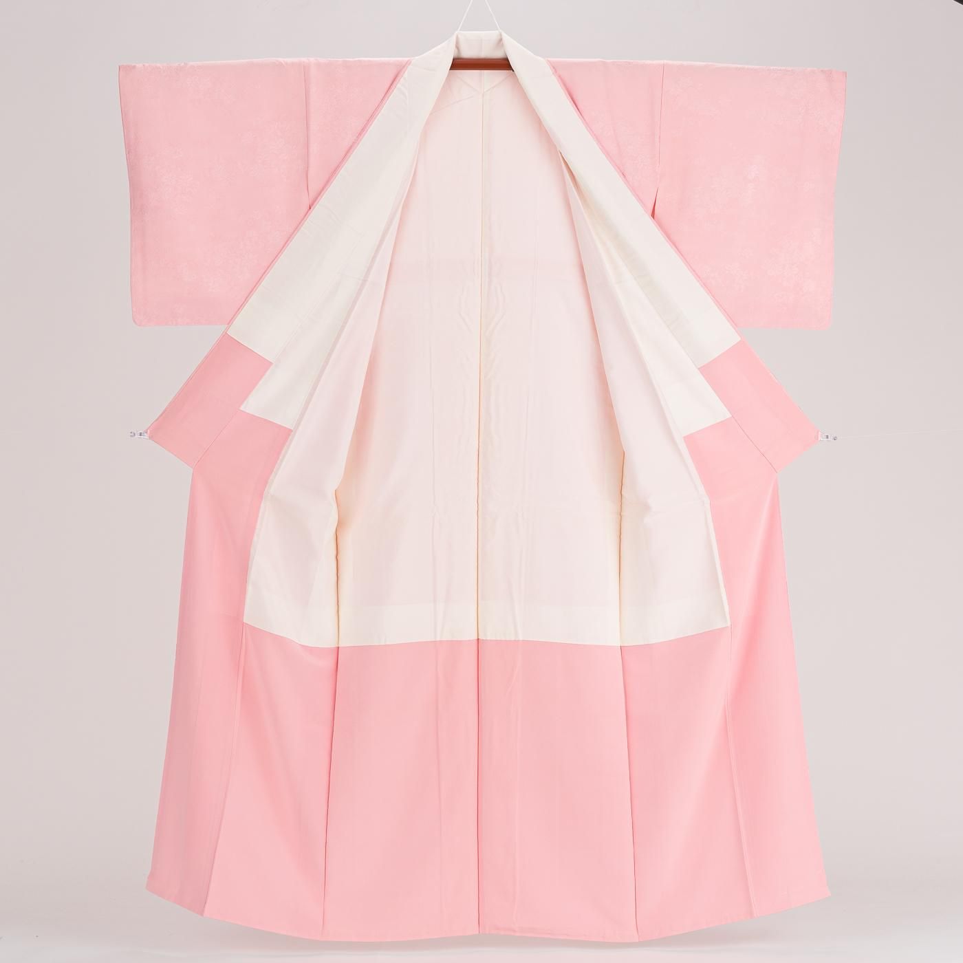 色無地 一つ紋 桜色 - からん::アンティーク着物・リサイクル着物の