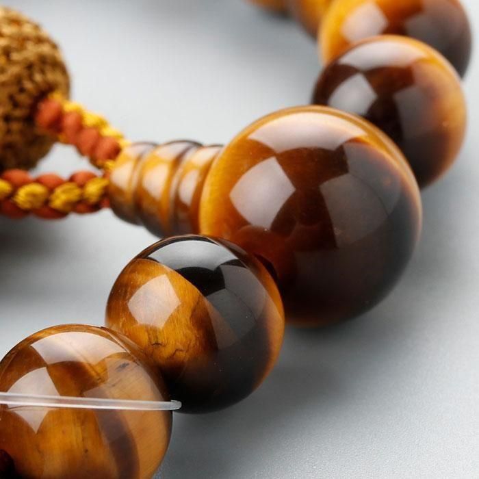 ≪特別価格≫数珠 男性用 22玉 虎目石 正絹房 101220046 略式数珠 京