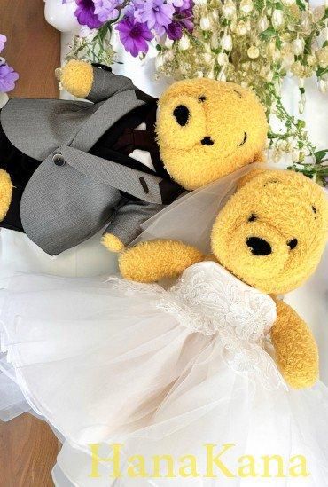 デザインリメイクぬいぐるみドレス＆タキシード・ウェディングドール