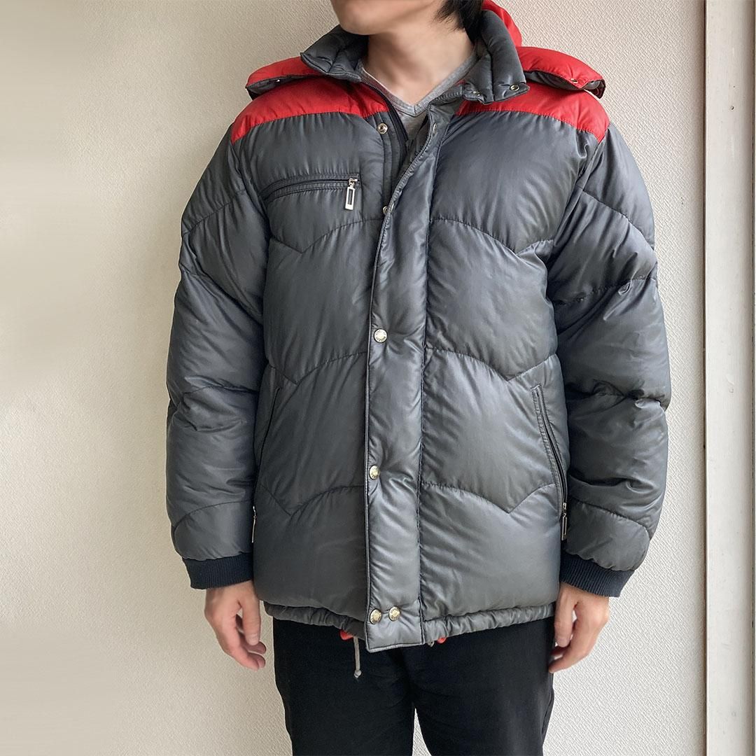 1970-1980's French Down Jacket by MILLET Grey × Red 1970-1980年代