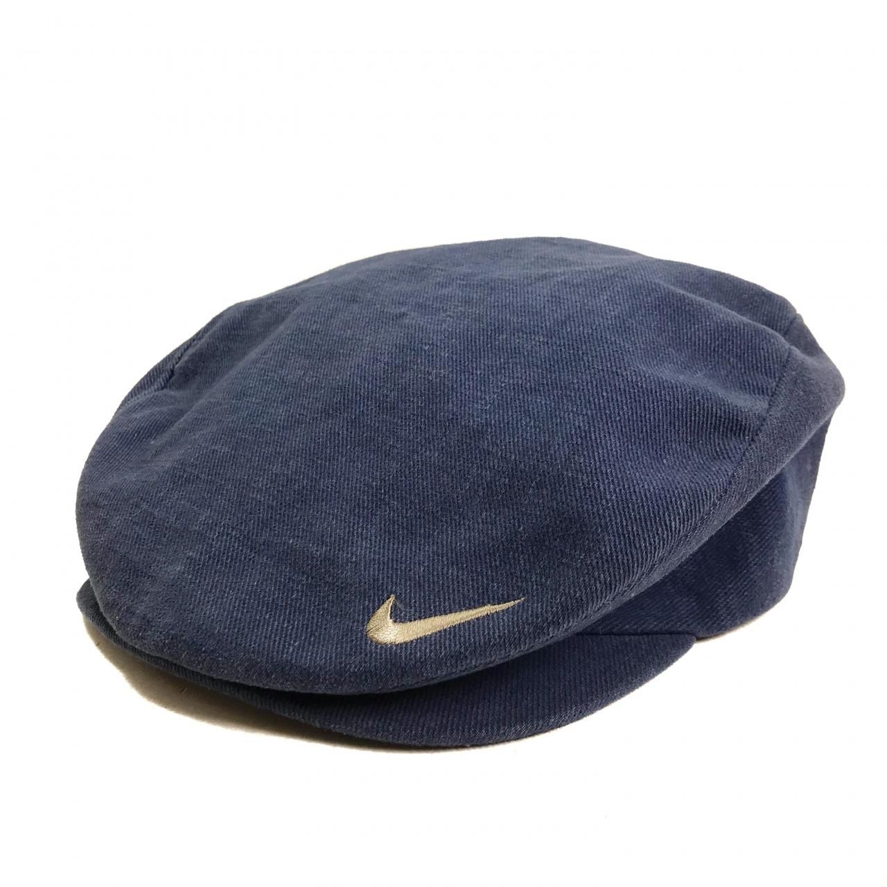 USA製 90s NIKE Cotton Hunting Cap 紺 青 L 銀タグ ナイキ コットン