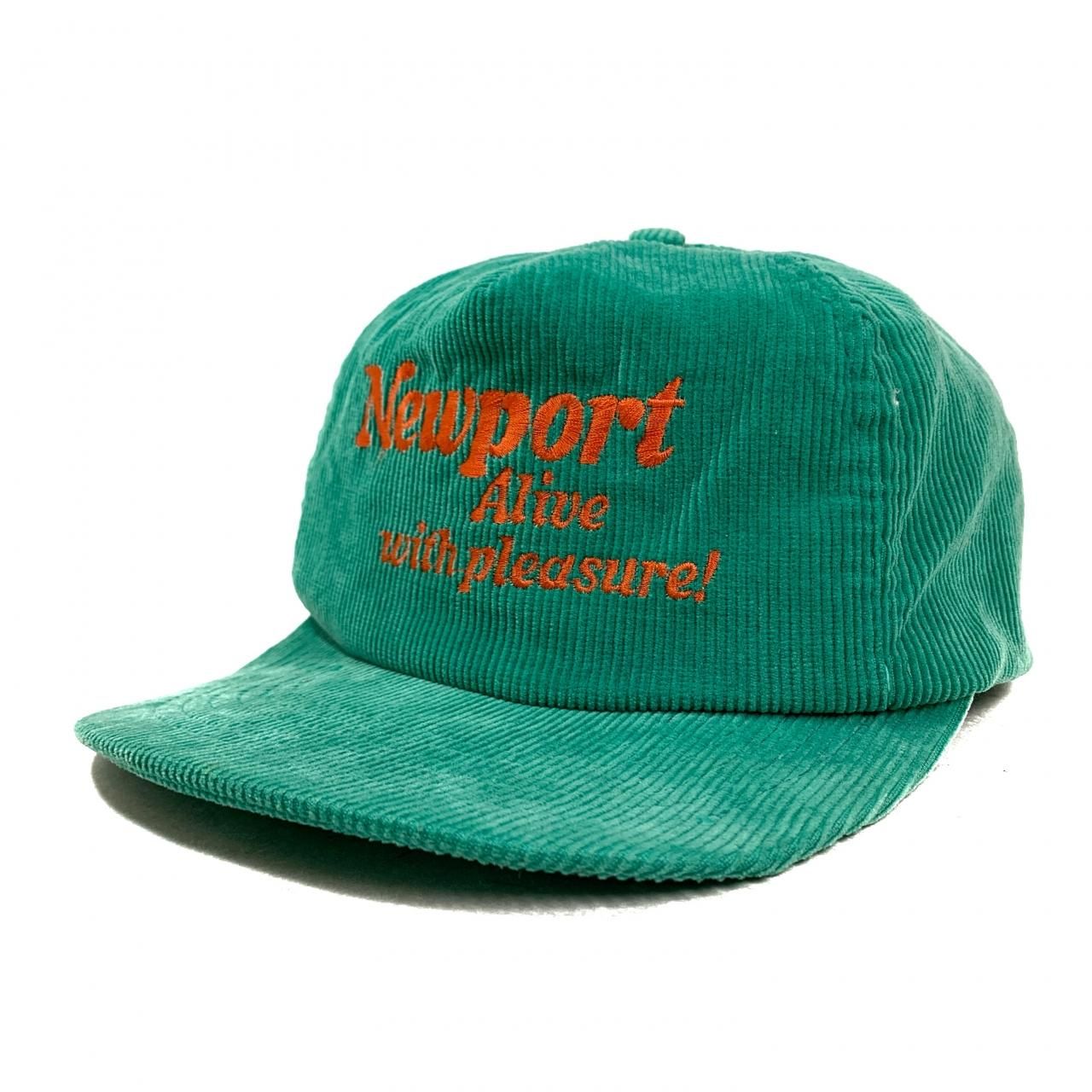 80s Newport Logo Corduroy 5 Panel Cap 緑オレンジ ニューポート 5