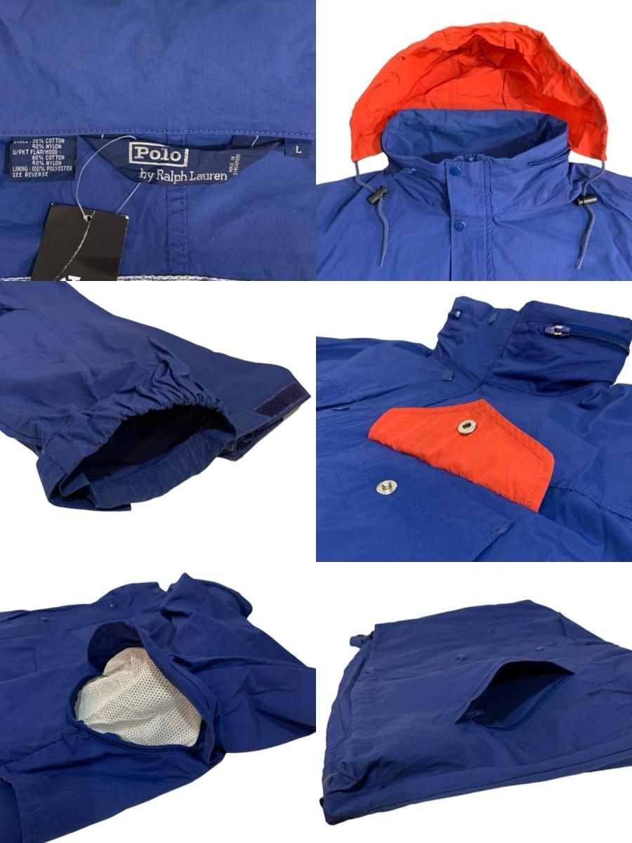 80s~90s Polo Ralph Lauren Nylon Field Jacket 青 L ポロラルフ