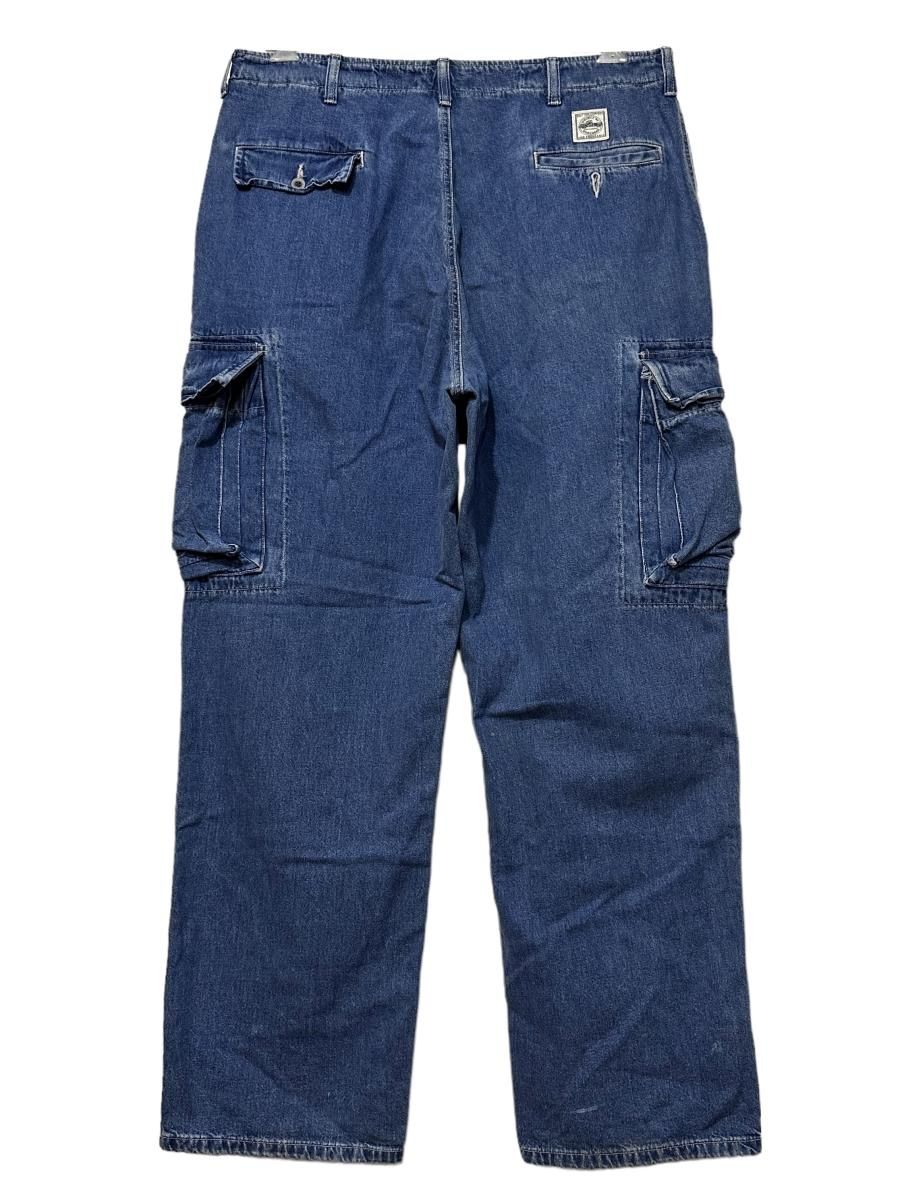 USA製 90s RRL Denim Cargo Pants 青 W37×L30 ダブルアールエル デニム