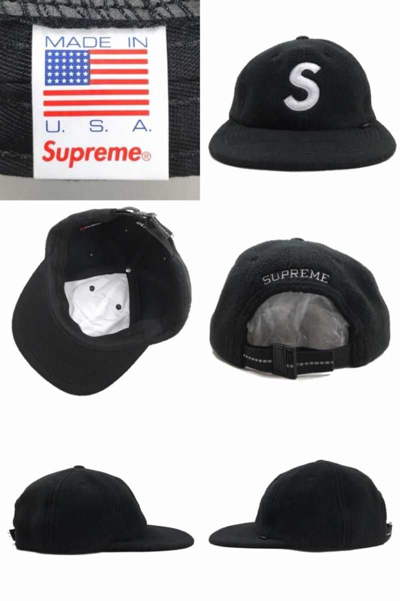 18AW SUPREME Polartec S Logo 6-Panel Cap (Black) シュプリーム