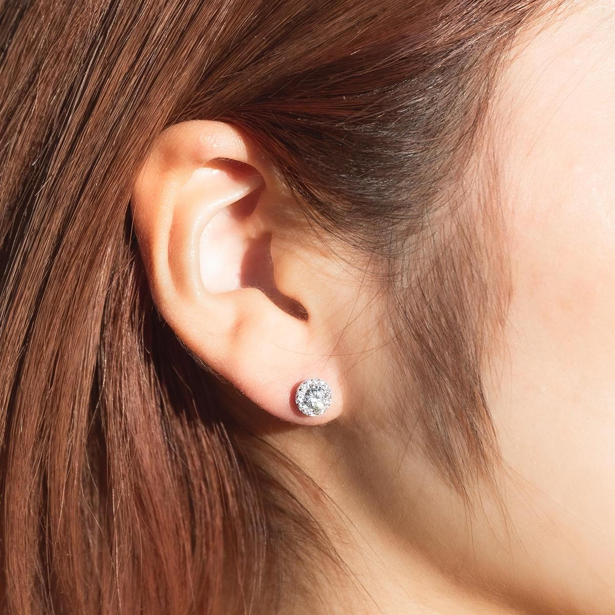 10K ホワイトゴールド ピアス 7mm - AVALANCHE OFFICIAL STORE