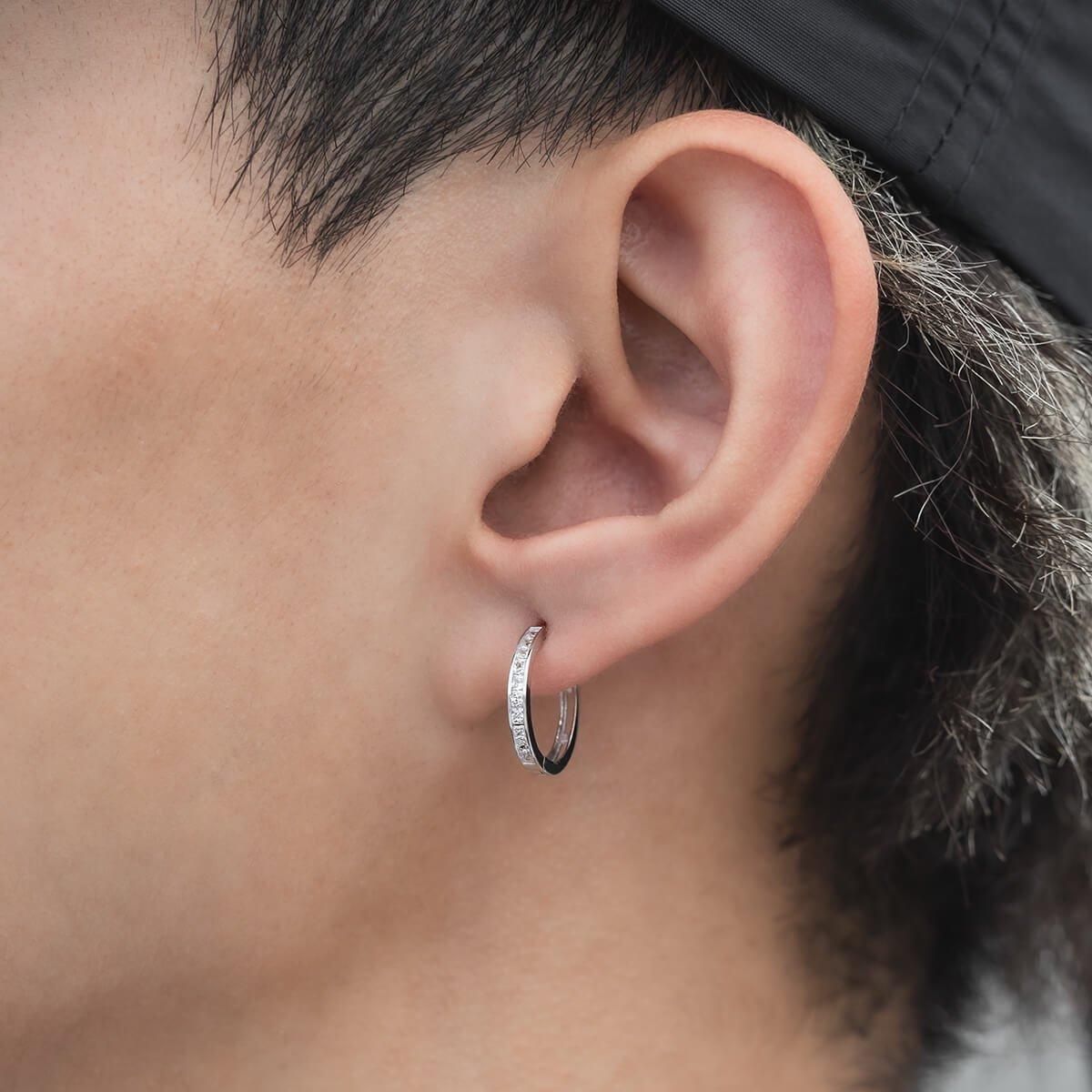 10K ホワイトゴールド ピアス 15mm - AVALANCHE OFFICIAL STORE