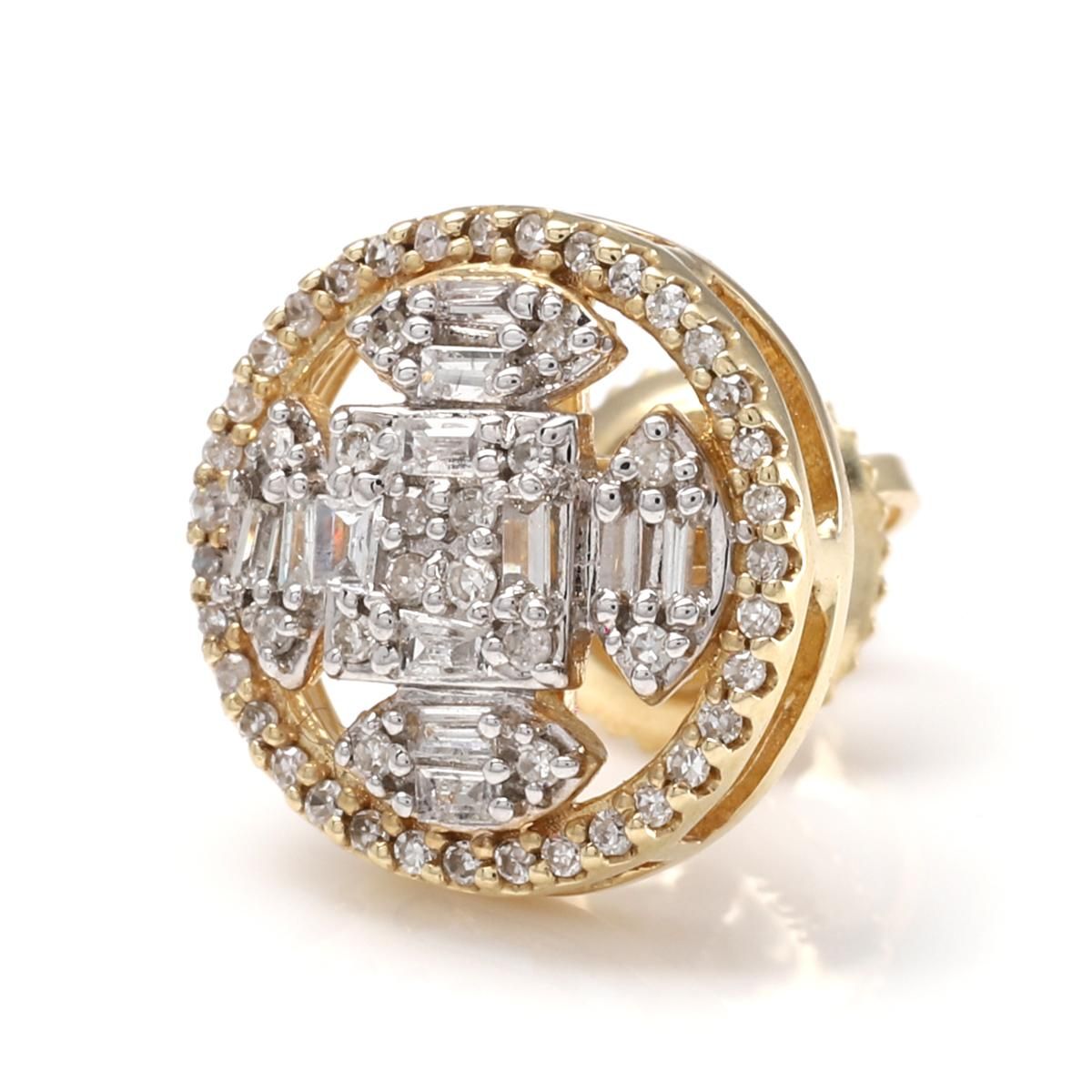 ダイヤモンド 10K イエローゴールド ピアス 10.5mm A134424