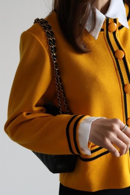 vintage】Yves Saint Laurent / 90's round neck black line retro