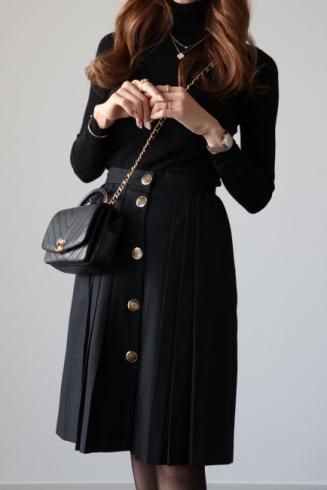 convertible collar double breasted wool midi coat / black - Madder