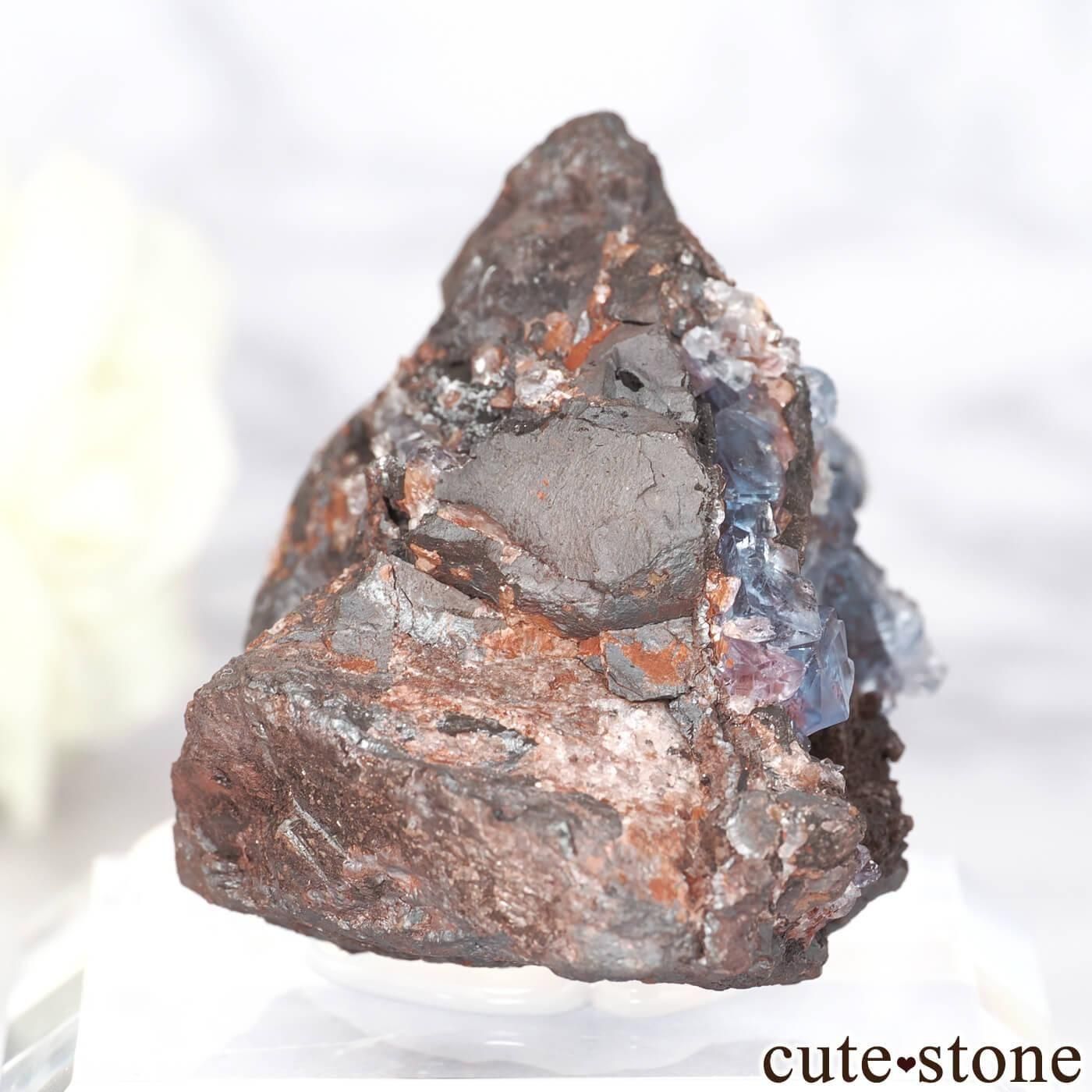 フローライトとヘマタイトの鉱物コレクション フローライトと