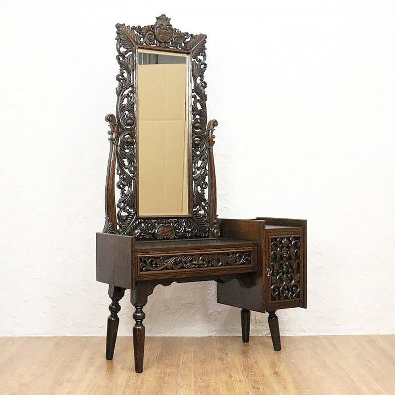 昭和初期 アンティーク 彫刻入りドレッサー