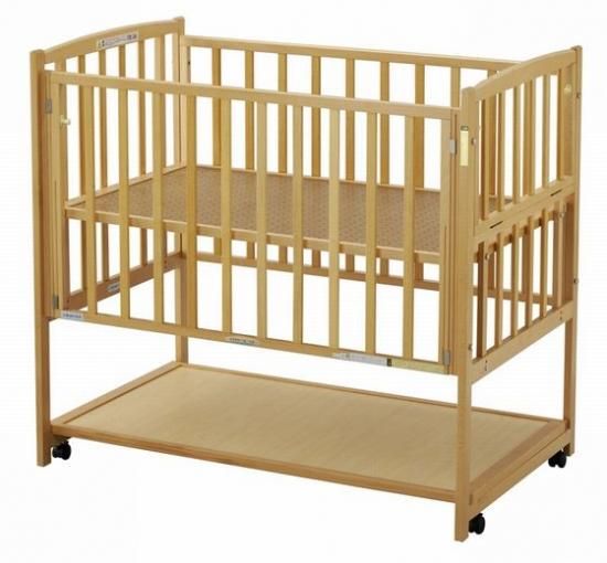 ハイタイプベッド ツーオープンL型 ナチュラル 内寸70×120cm - ベビー