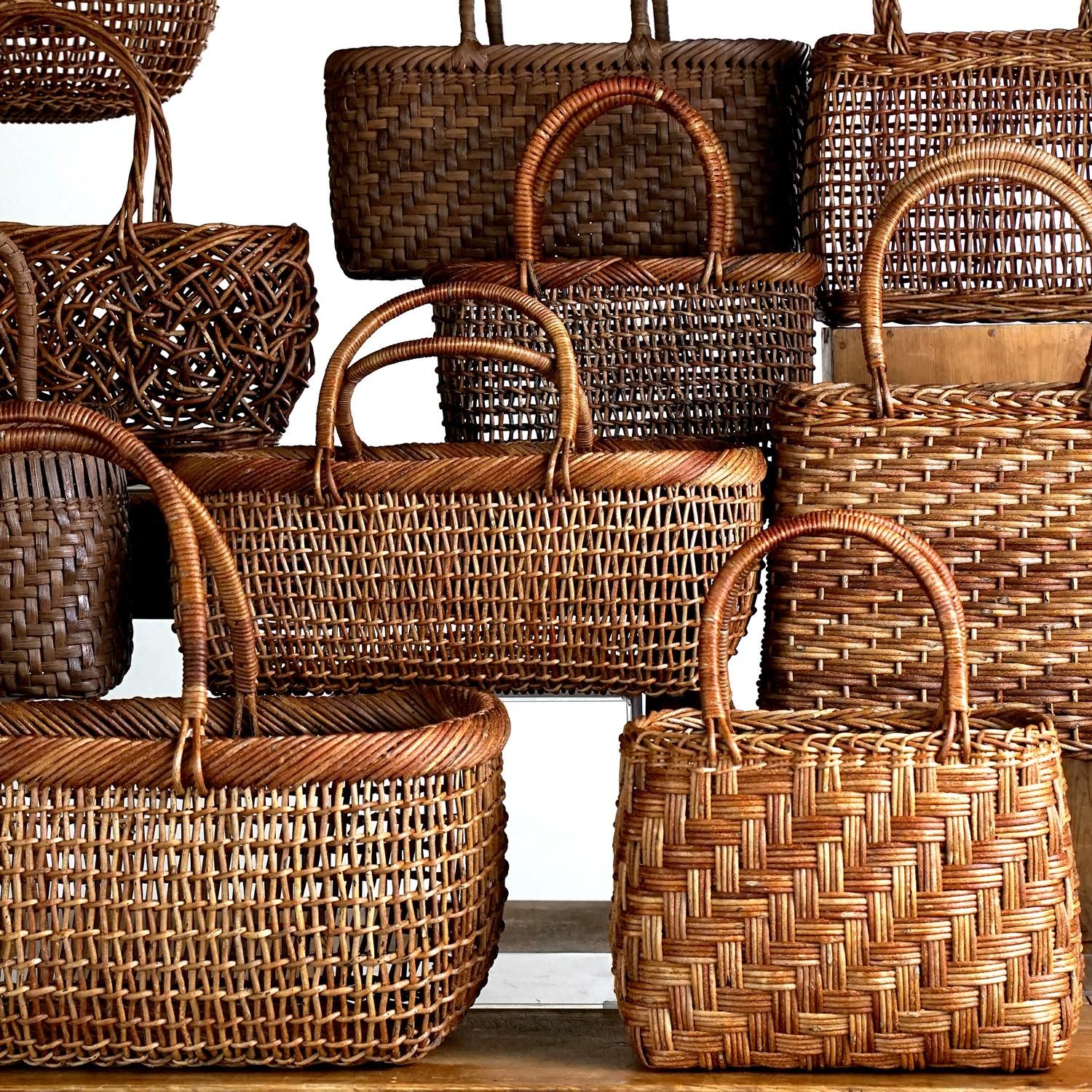 宮本工芸 山ぶどうの籠 駒型 太巾みだれ編 巻手 ○ - katakana