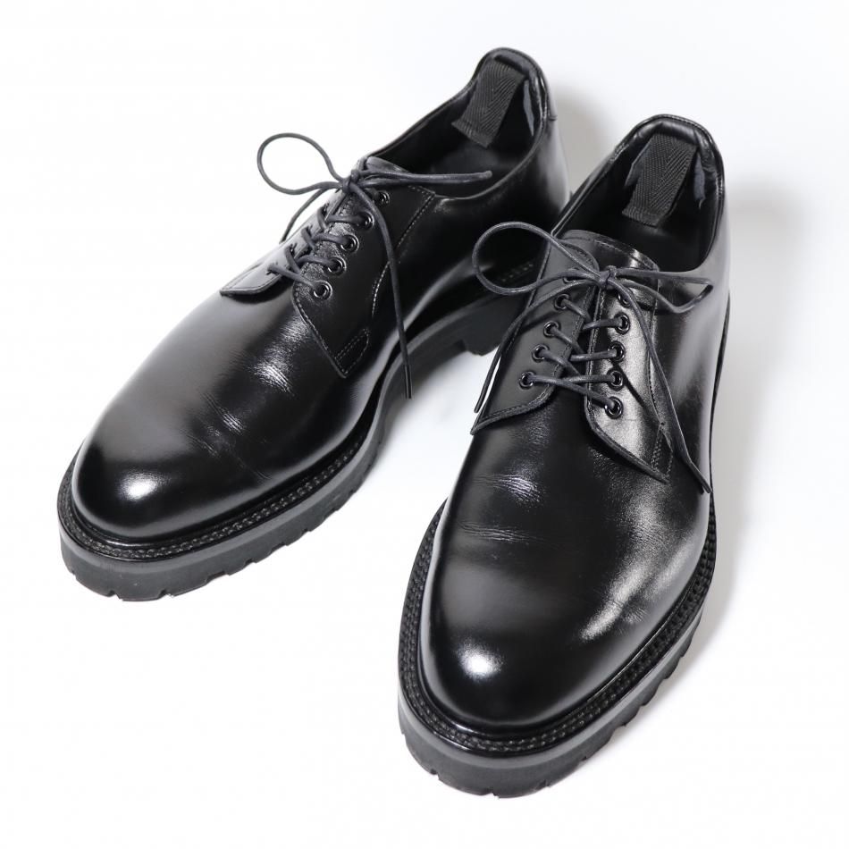 極美品” WH（ダブルエイチ）プレーントゥシューズ Size:7.5 ブラック